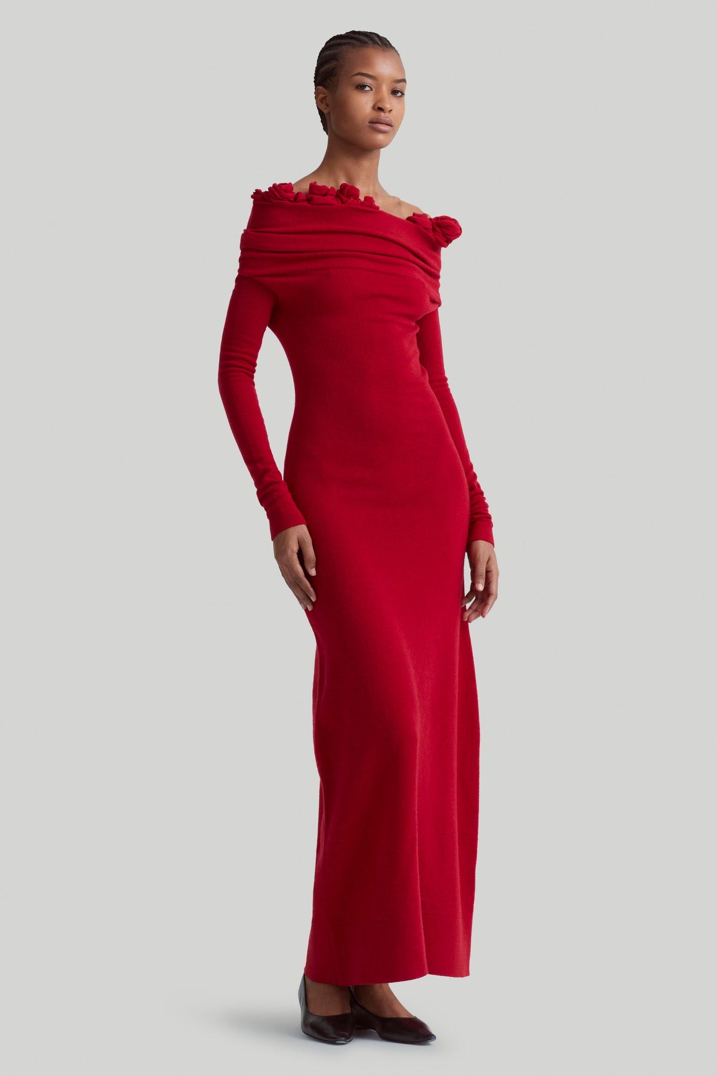 Evelyn Applique One Shoulder Maxi Dress