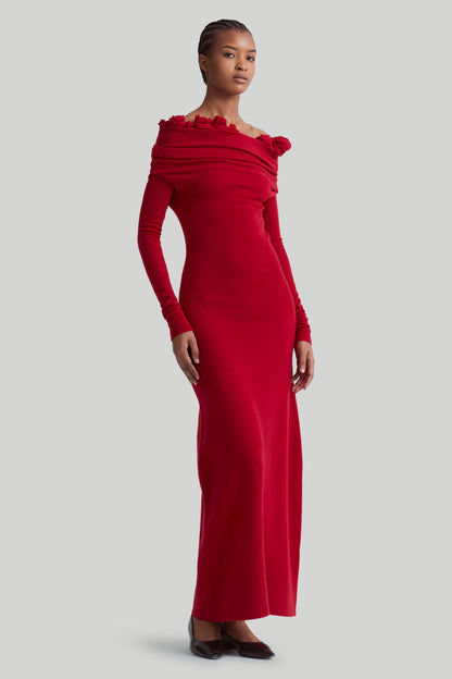 Evelyn Applique One Shoulder Maxi Dress