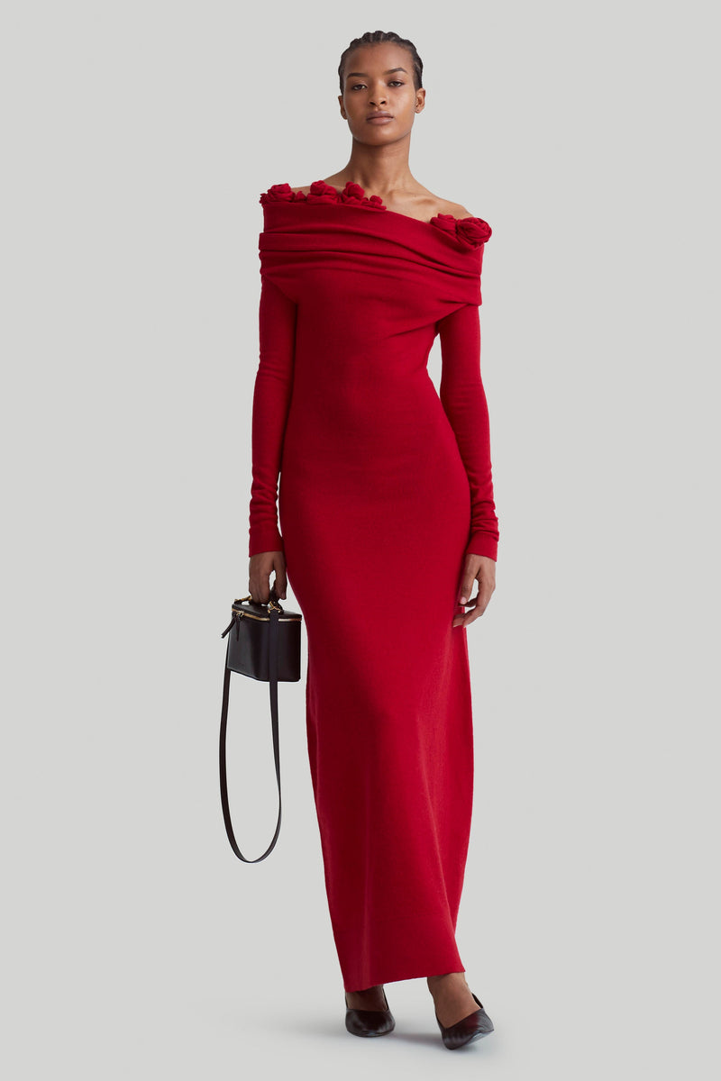 Evelyn Applique One Shoulder Maxi Dress