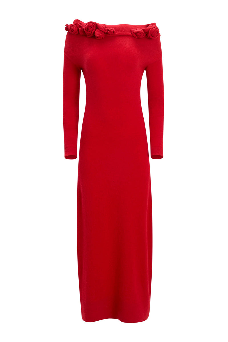 Evelyn Applique One Shoulder Maxi Dress