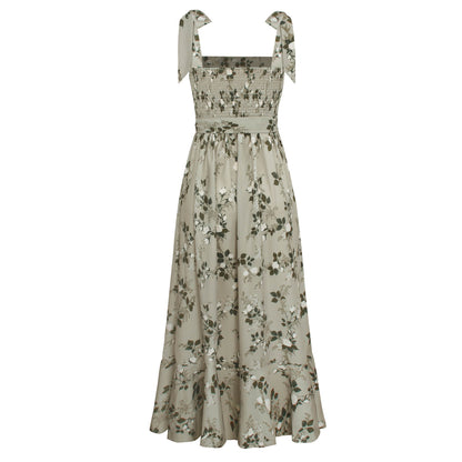 Budding Beauty Split Maxi Dress - Grey