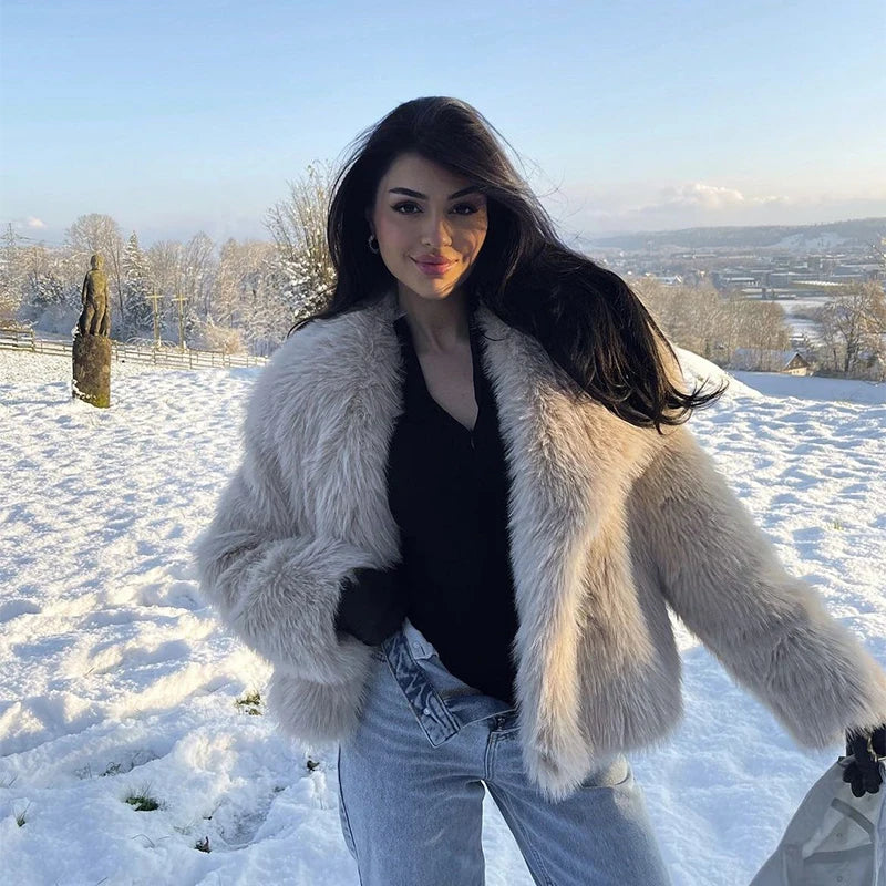 Fake Fox Fur Ins Short Big Collar Cool Fur Coat