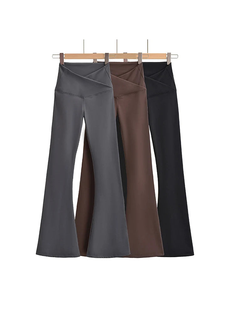 Fall Outfits Skinny Yoga Pants Flare Leggings Korean Style Yoga Pants Flare Leg Black