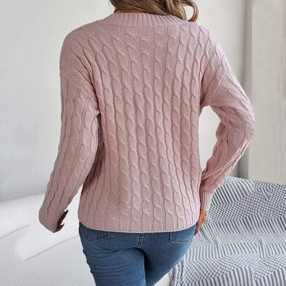 Long Autumn Winter V-neck Pullover Sweater
