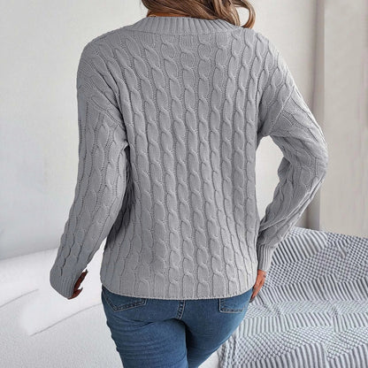 Long Autumn Winter V-neck Pullover Sweater