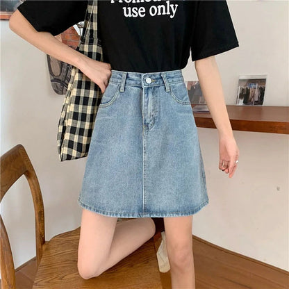 Denim High Waist Slim Retro Small Sheath Skirt