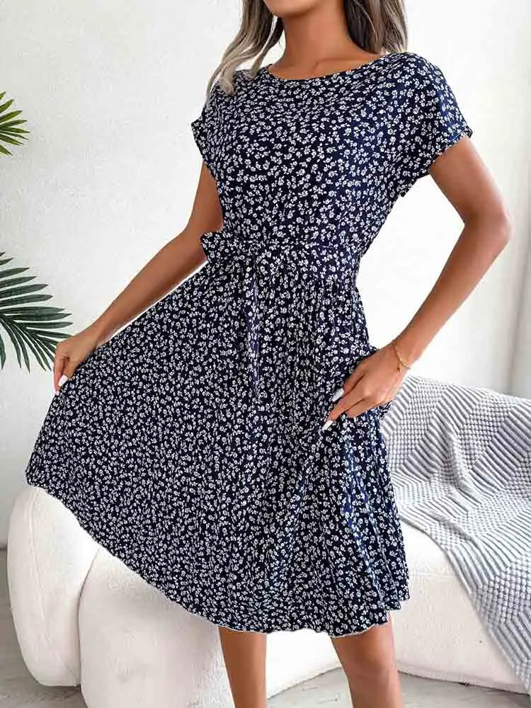 Pleated a Line Long Spring Short High Midi Dresses