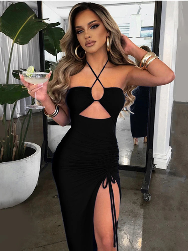 Clothes Summer Spicy High Hanging Chest Midi Dresses