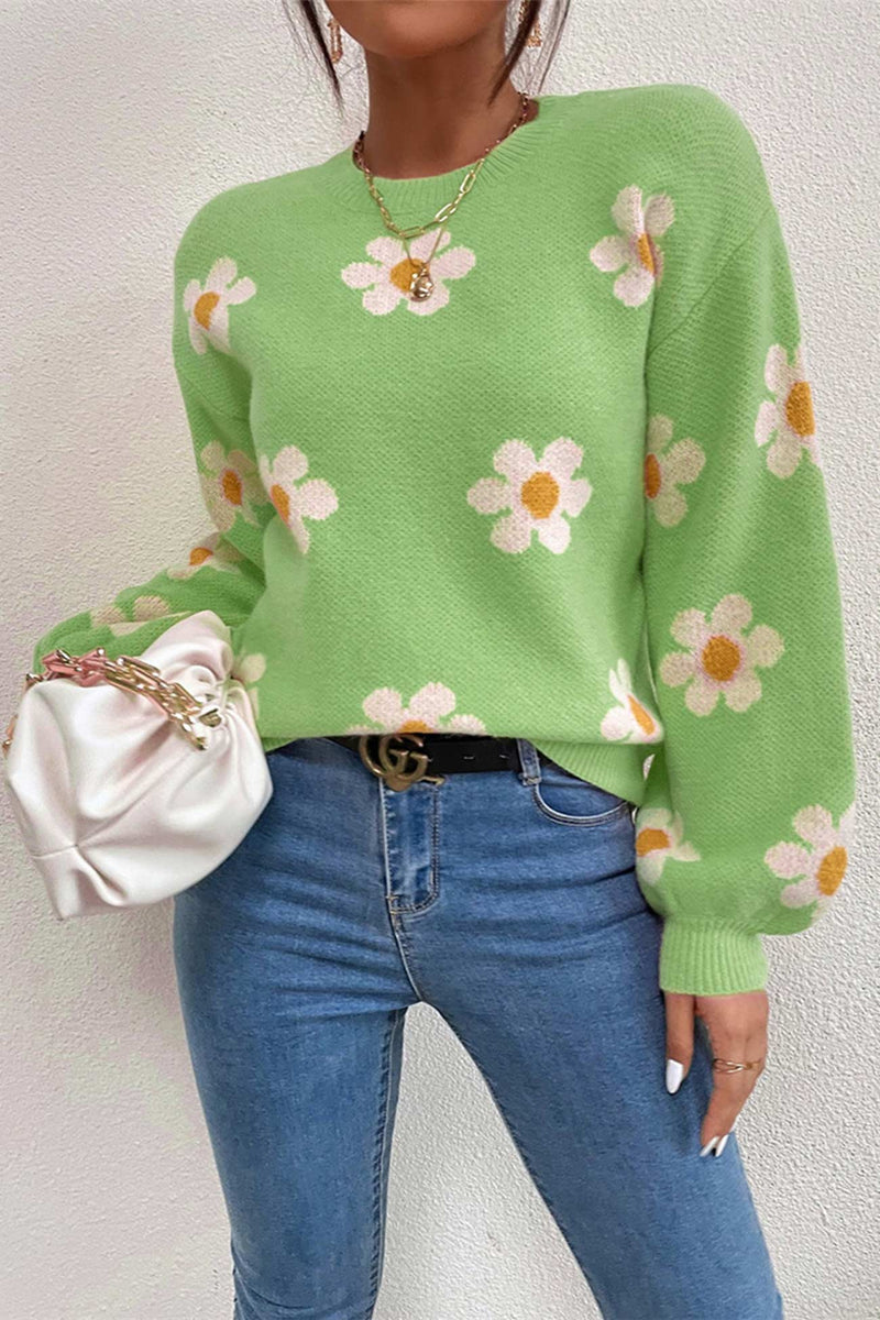 Embroidery Crew Neck Sweater