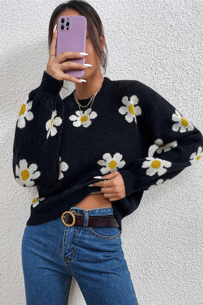 Embroidery Crew Neck Sweater