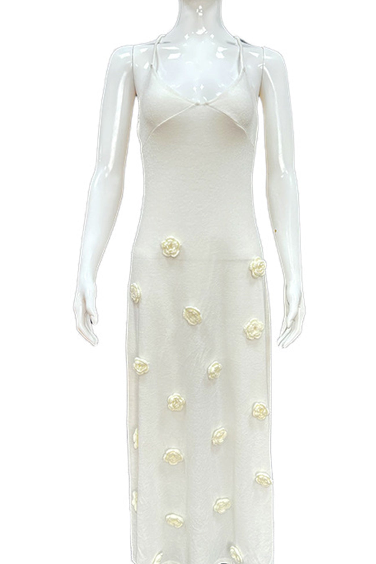 Jacquard Tie-back Knit Cami Dress