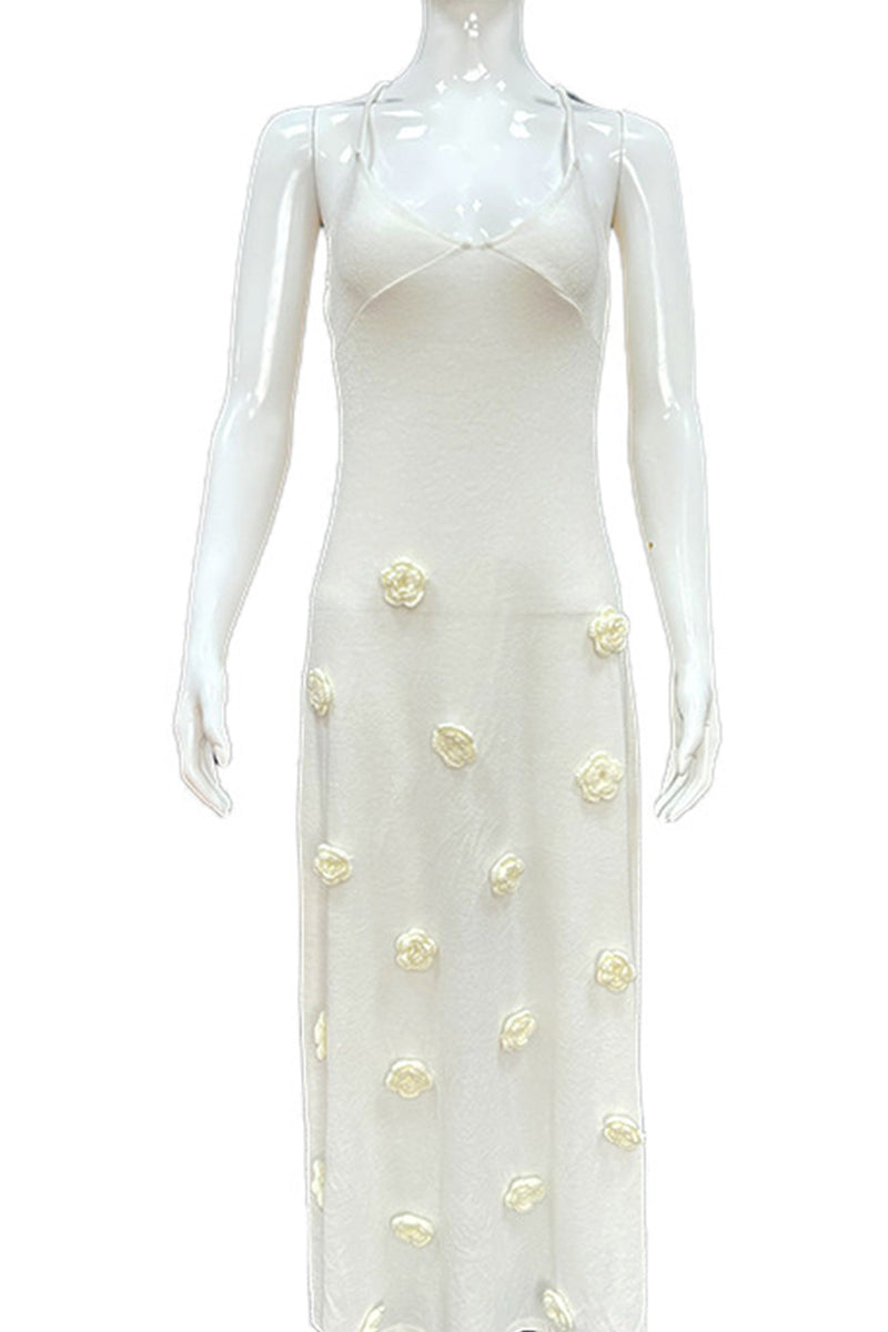 Jacquard Tie-back Knit Cami Dress