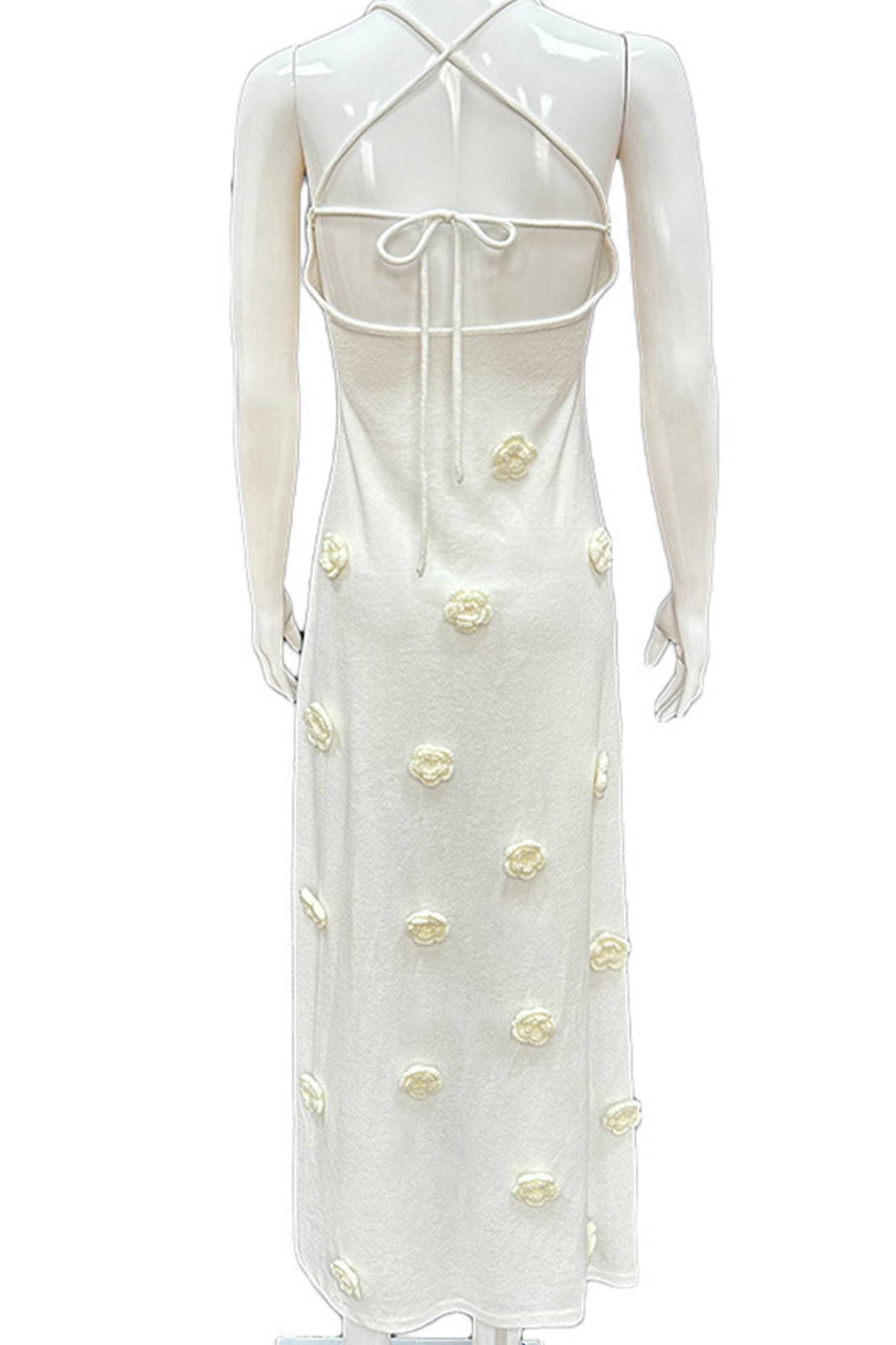 Jacquard Tie-back Knit Cami Dress