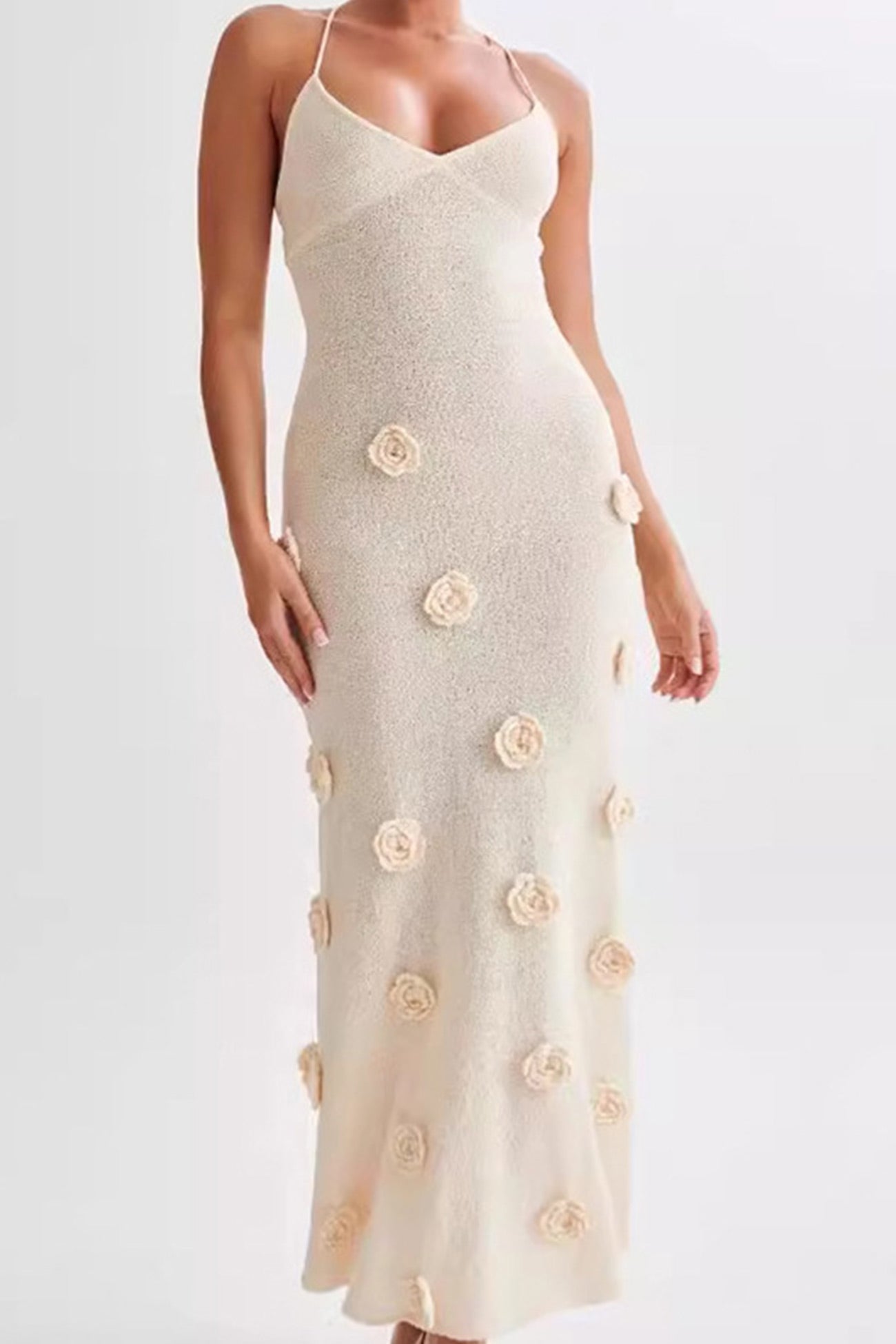 Jacquard Tie-back Knit Cami Dress