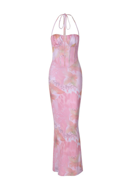 Print Halter Croset Pack Hip Dress