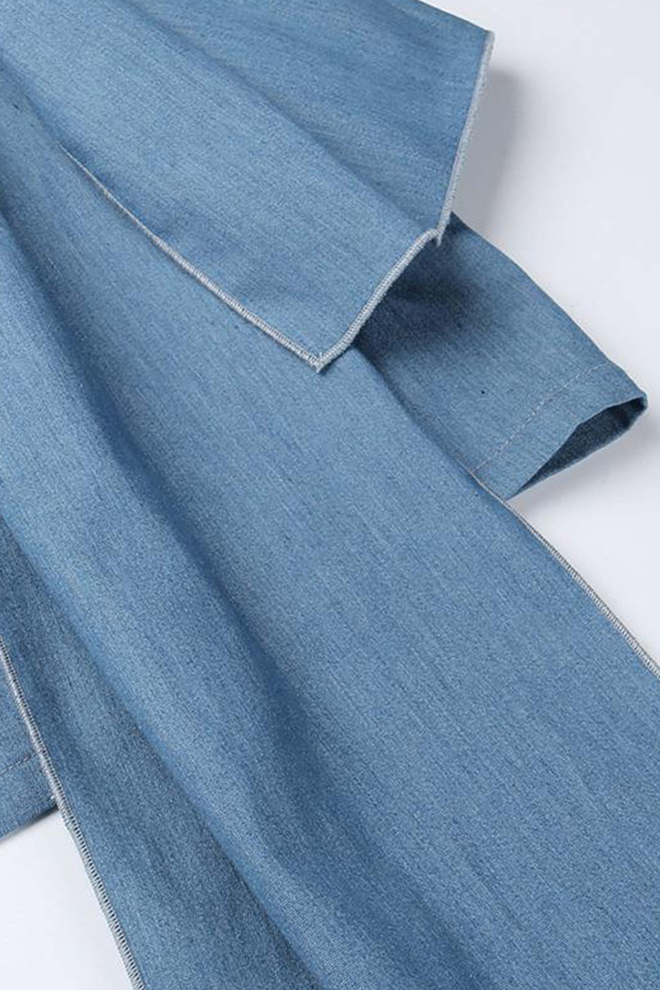 Ribbon Faux Denim Skirt