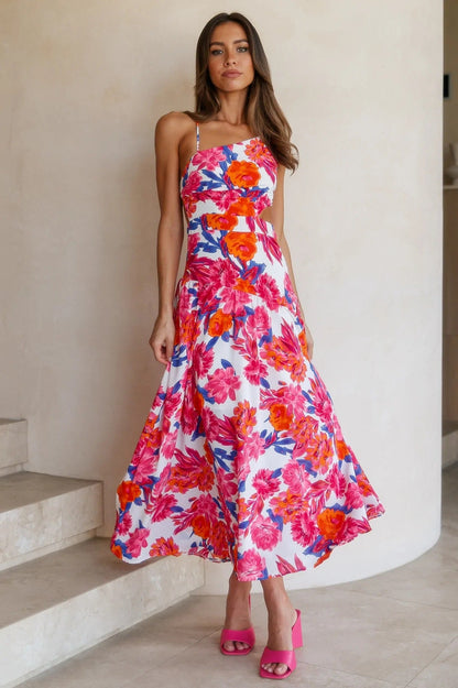 Asymmetric Cami Midi Dress