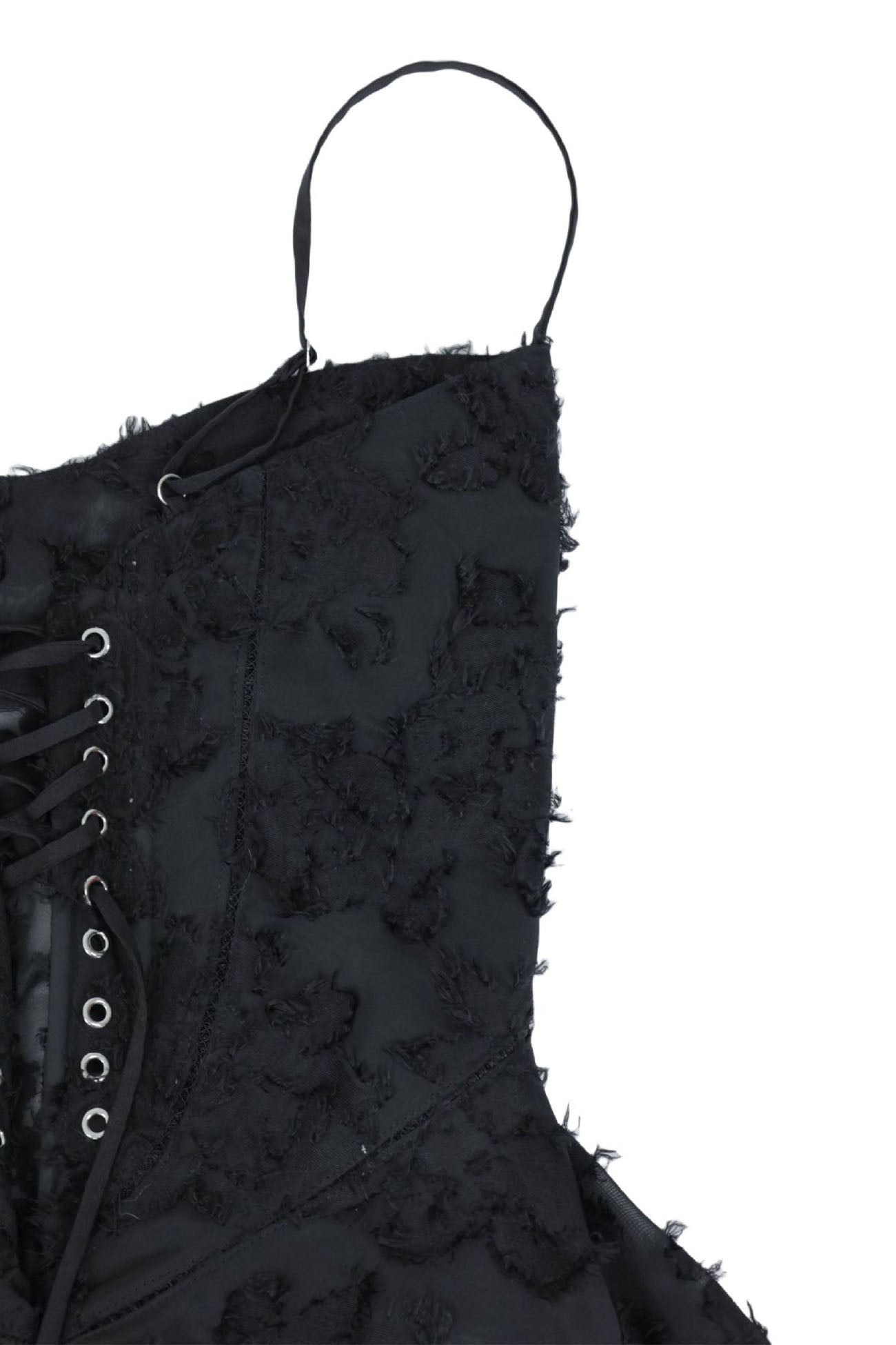 Jacquard Tassel Lace Up Maxi Dress