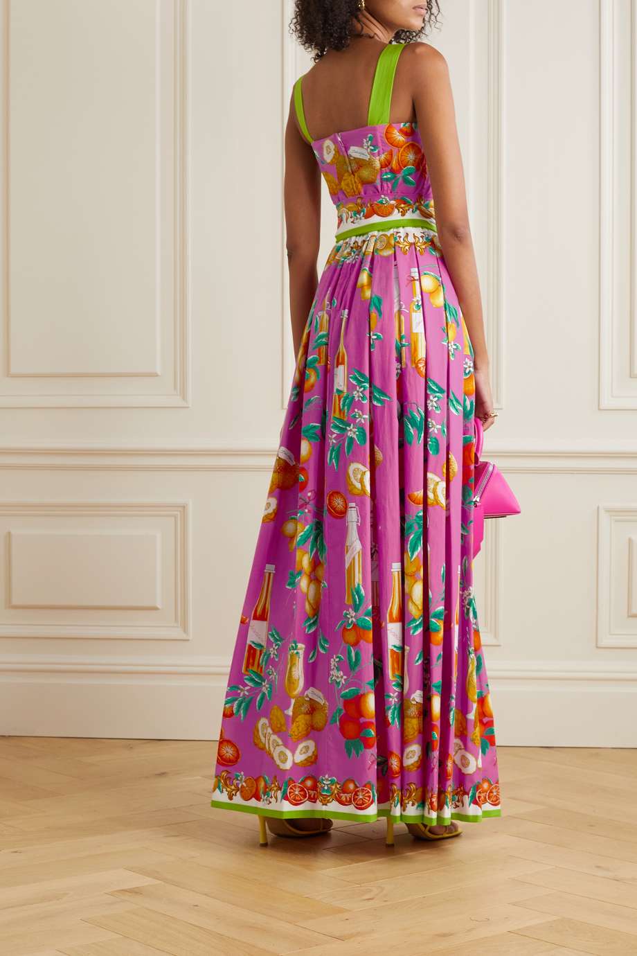 Lace Up Cami Slit Maxi Dress