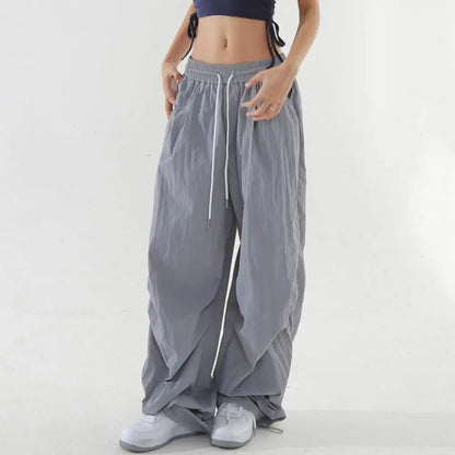 Fluorescent Drawstring Wide Leg Cargo Pant