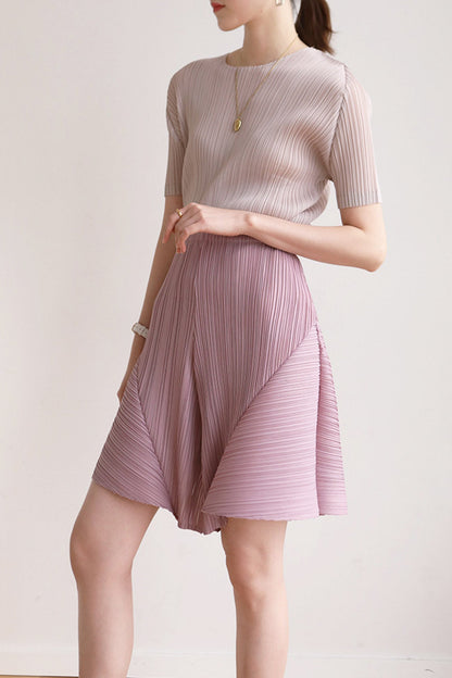 Full Pleated High Waist Shorts