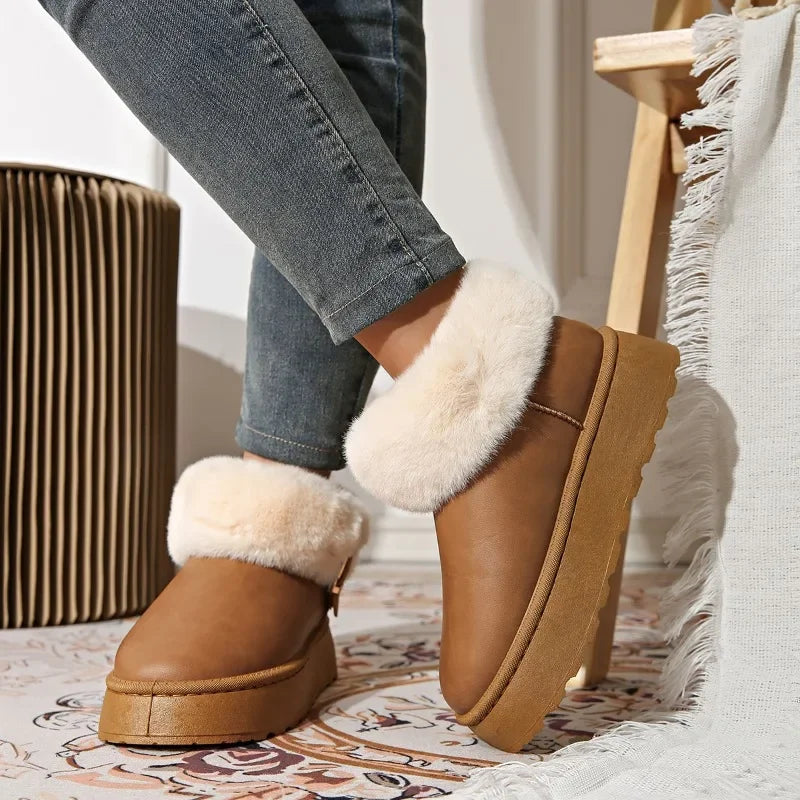 Furry Furry Shoes Newest Design Boots Winter Plush Warm Snow Boots Non-slip Thick Bottom Cotton Boot