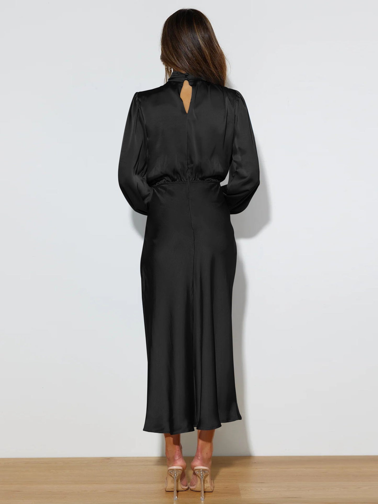 From the Source High Neck Bridal Maxi Dress - Black