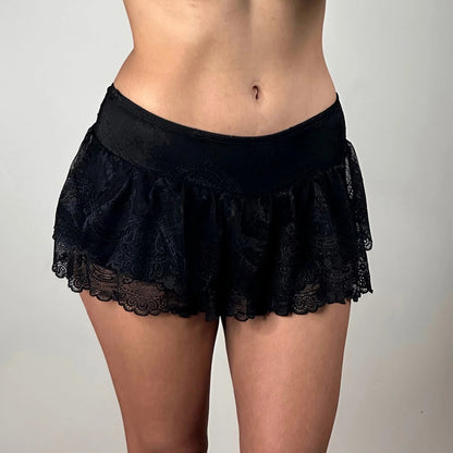 Flirty Mesh Pleated Hem Skirt