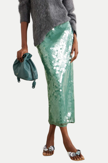 Gawaya Sequin Tulle Midi Skirt