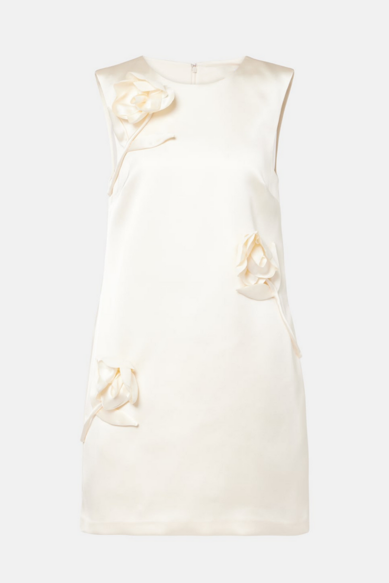 Giorlia Appliqué Satin Mini Dress