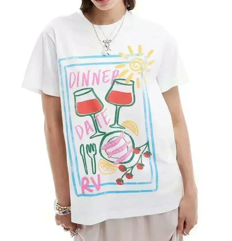 Harajuku Gothic Cartoon T-shirt
