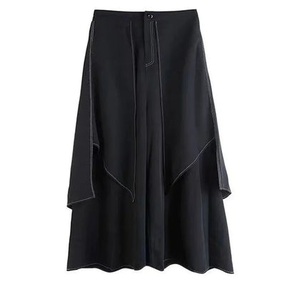 Gothic Y2k Double Layer Culottes Samurai Pants