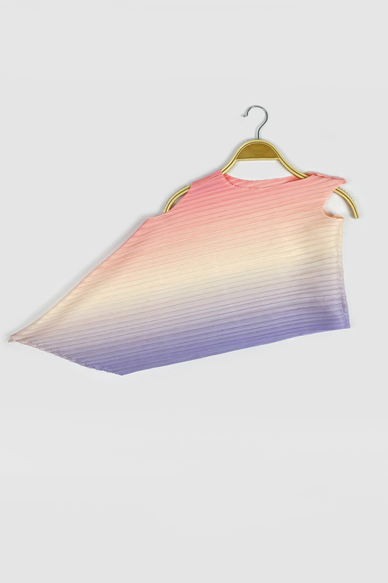 Gradient Full Pleated Irregular Top & Wide Leg Pants