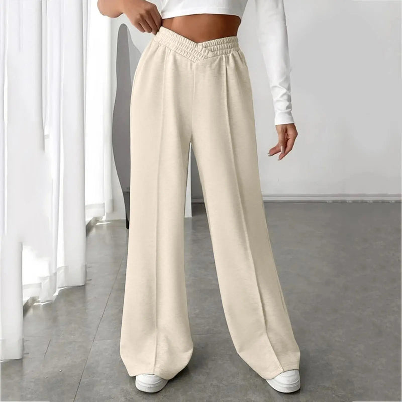 V-shaper Elastic Wide Leg Stylish Gray Jogging Leisure Sweatpants
