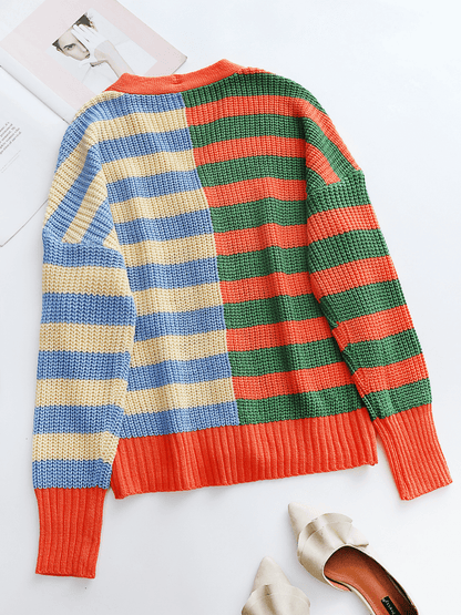 | Rachael Contract Stripe Knit Cardigan