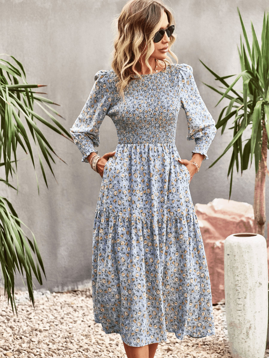 Trading Places Midi Dress - Blue