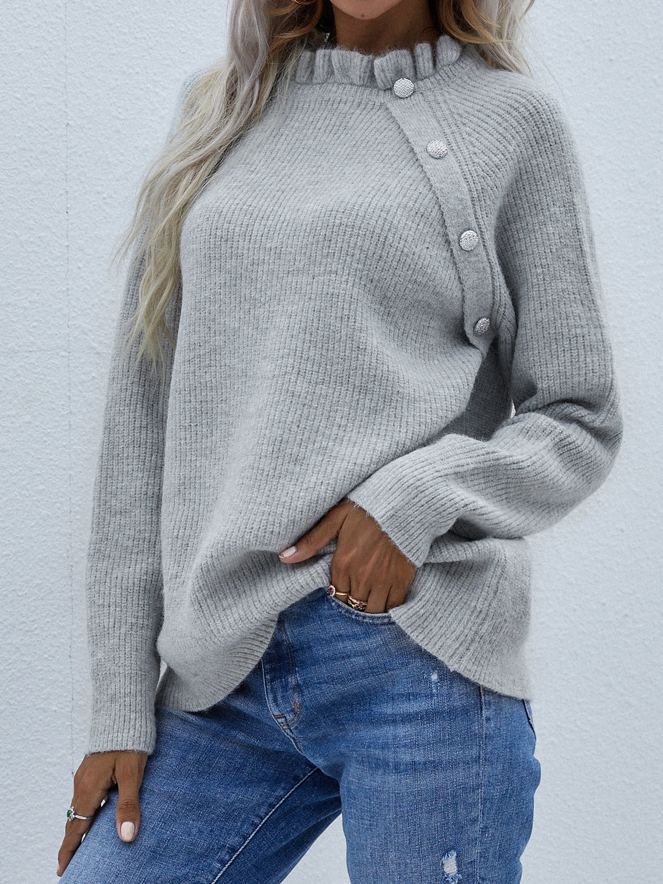 | Makedo Grey Knit Sweater