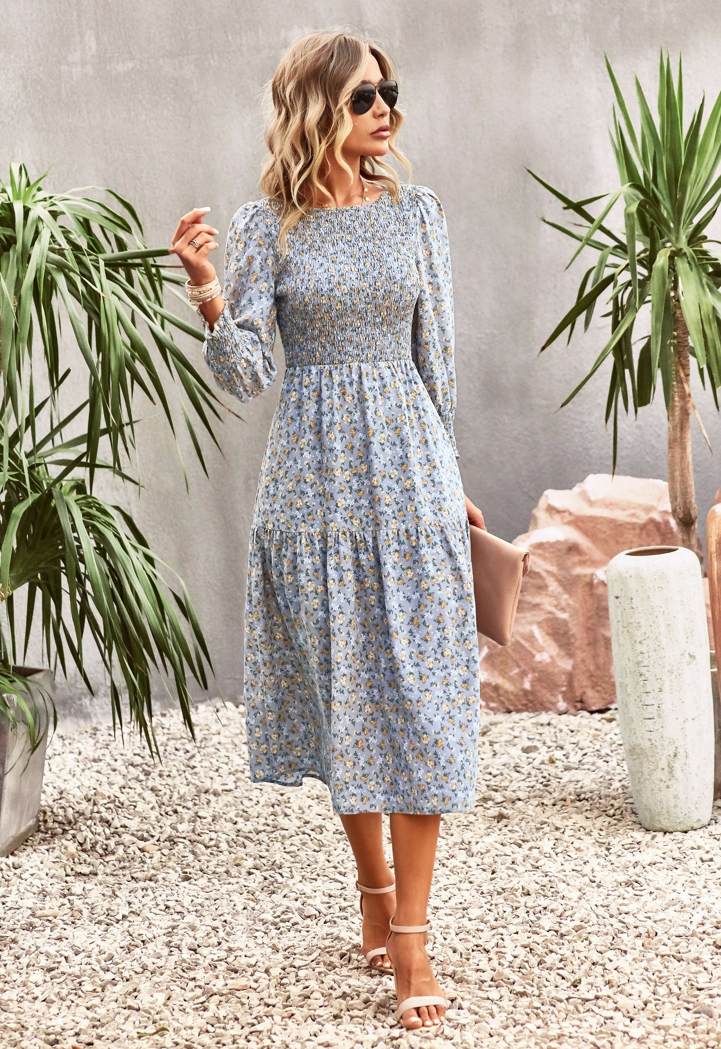 Trading Places Midi Dress - Blue