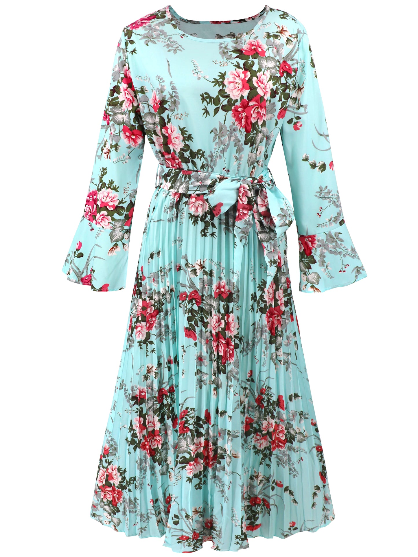 Garden Romance Plisse Maxi Dress - Blue