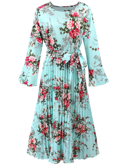 Garden Romance Plisse Maxi Dress - Blue