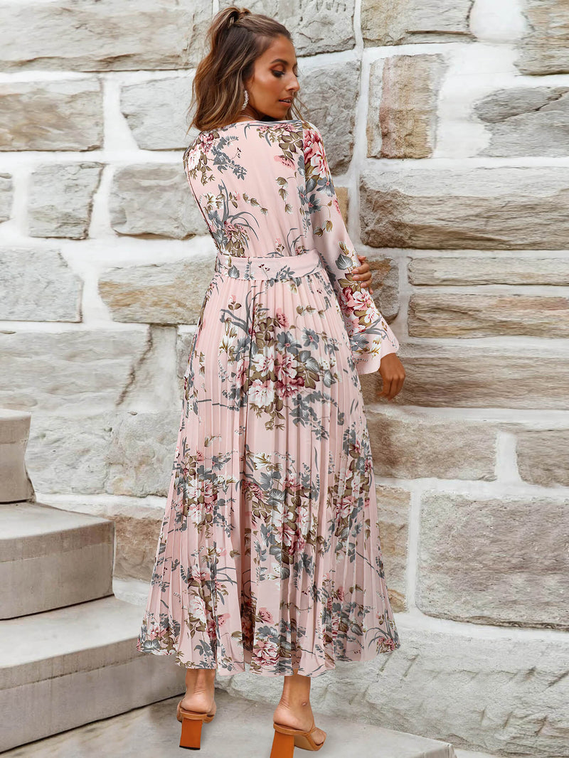 Garden Romance Plisse Maxi Dress - Pink