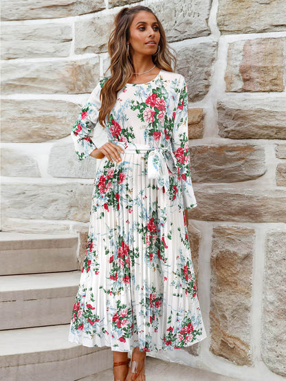 Garden Romance Plisse Maxi Dress - White