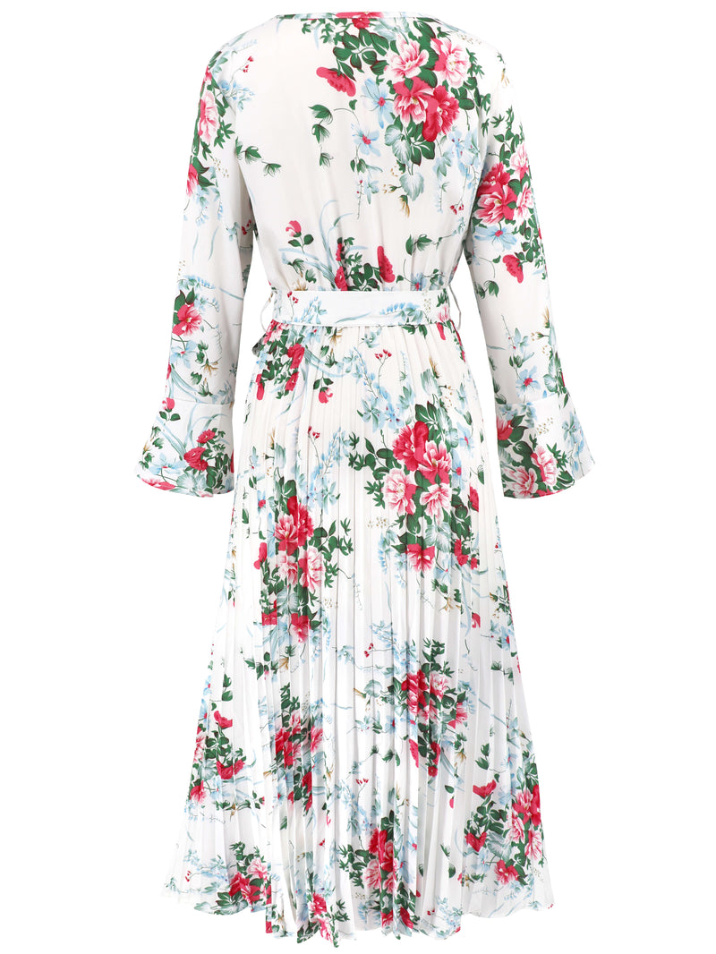 Garden Romance Plisse Maxi Dress - White