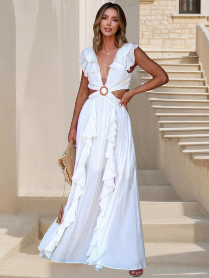 Carlita Ruffle Cutout Maxi Dress