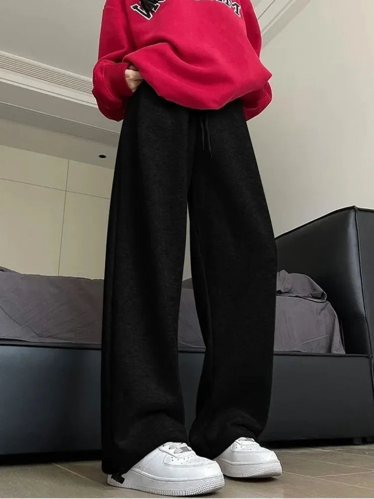 Gray Oversize Y2k Sweatpants Korean Harajuku Wide Leg Pant