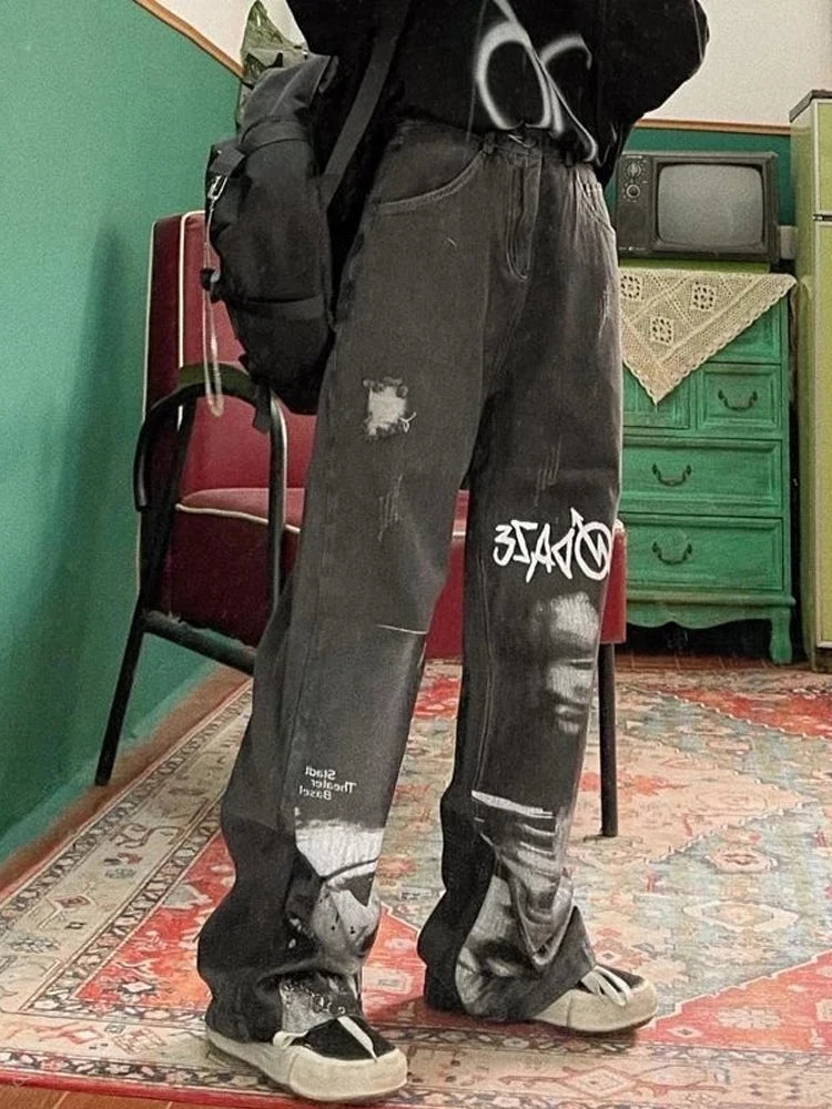 Gothic Baggy Punk Hippie Y2k Wide Leg Pant