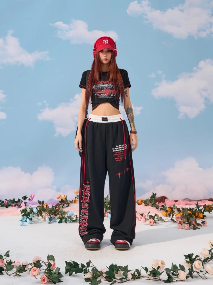 Letter Baggy Sweatpants Y2k Goth Jogging Pant