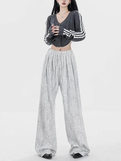 Gray Baggy Y2k Harajuku Oversize Baggy Striped Korean Style Pant