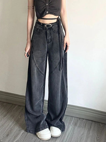 Harajuku Black Baggy Japanese Y2k Grunge Distressed Oversize Kpop Korean Style Pant