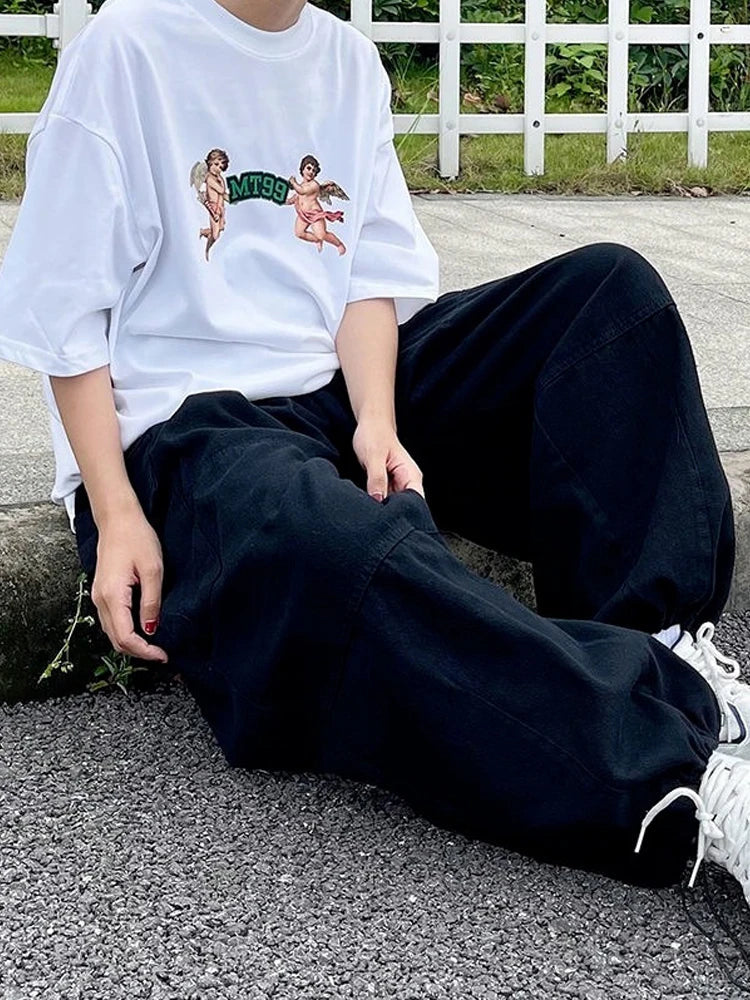 Khaki Oversize Cargo Harajuku Wide Leg Pant